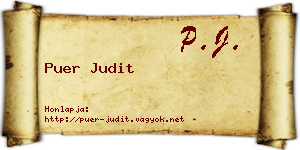 Puer Judit névjegykártya